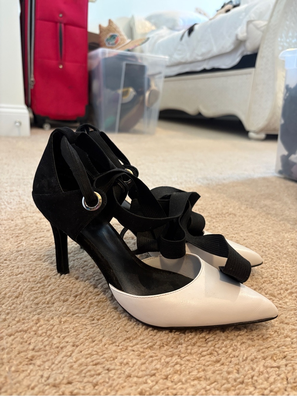 Guess Marciano White & Black Heels